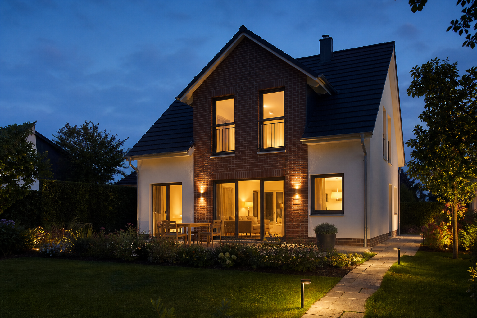 Illustrative Darstellung zum Ratgeberthema Stromverbrauch im Einfamilienhaus: Haushalt und Haustechnik trennen